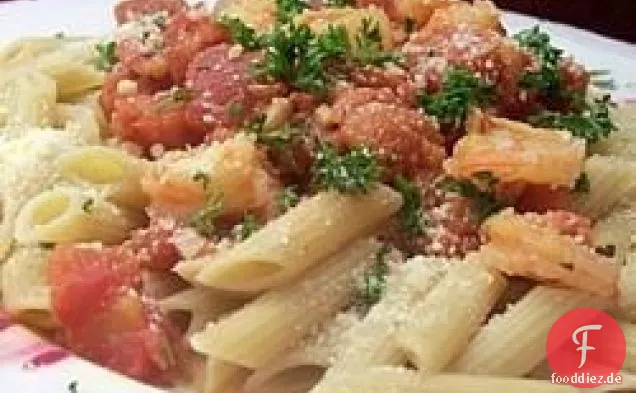 Penne mit Garnelen