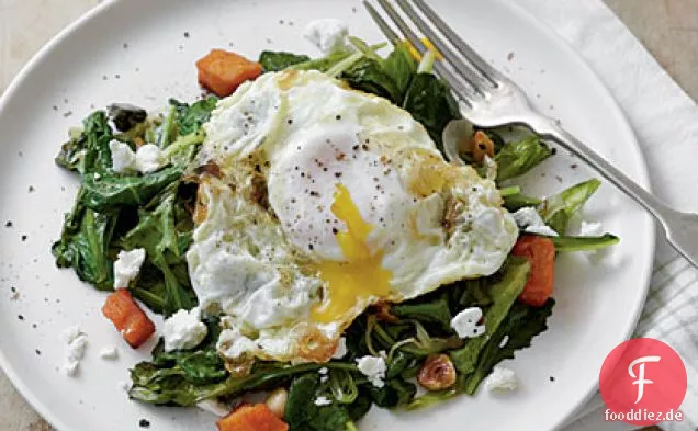 Sautéed Greens mit Olivenöl-Spiegeleier