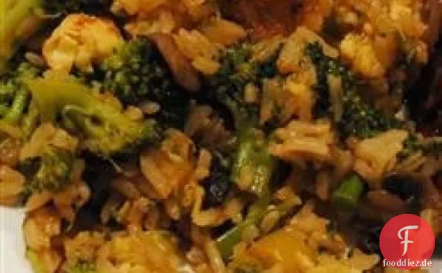 Brokkoli und Reis Stir Fry
