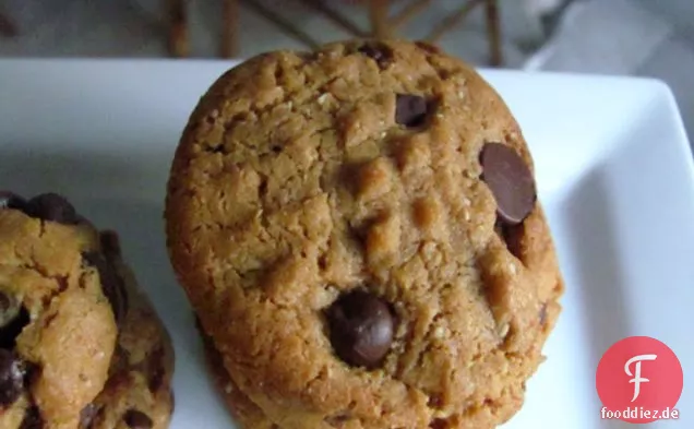 Mehllose Erdnussbutter Schokolade Chip Cookies