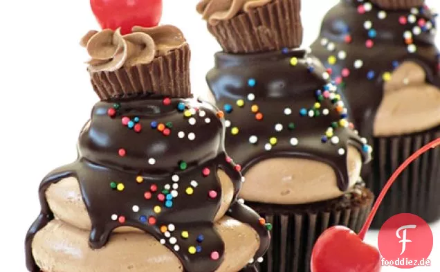 Erdnussbutter und Schokoladen-Cupcake