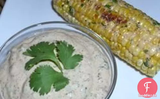 Sautierter Maiskolben mit Chili-Limetten-Koriander-Aufstrich