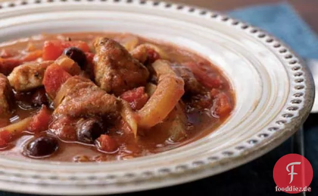 Provençalischer Schweinefleischeintopf mit Oliven und Fenchel