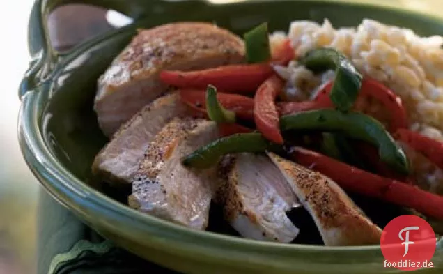 Paprika Huhn mit Feta Orzo
