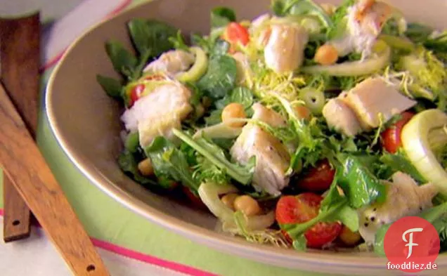 Heilbutt und Kichererbsensalat