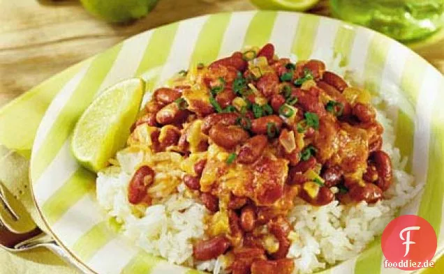 Würzige Bohnen mit Kokosmilch