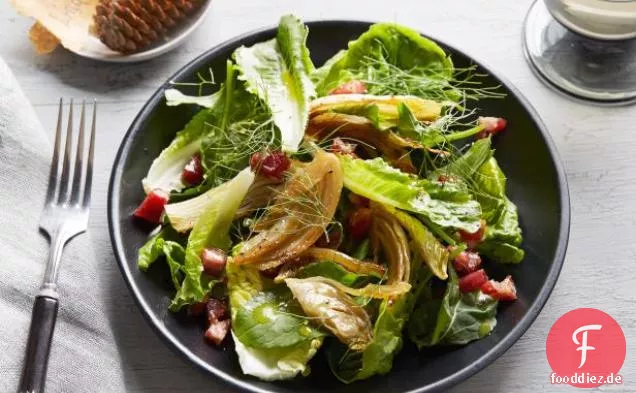 Karamellisierte Pancetta und Fenchelsalat