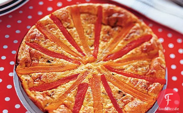 Frittata mit karamellisierten Zwiebeln und geröstetem Pfeffer