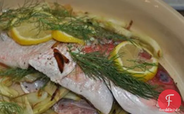 Red Snapper mit Fenchel und Knoblauch