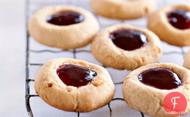 Erdnussbutter und Gelee Thumbprints