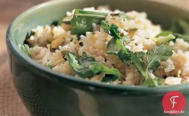 Reispilaf mit Rucola und Pistazien