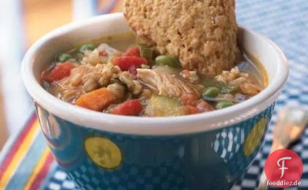 Einfache Hühner-Hafer-Grütze-Suppe