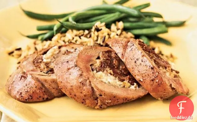 Gefülltes Schweinefilet mit Feigen und Blauschimmelkäse