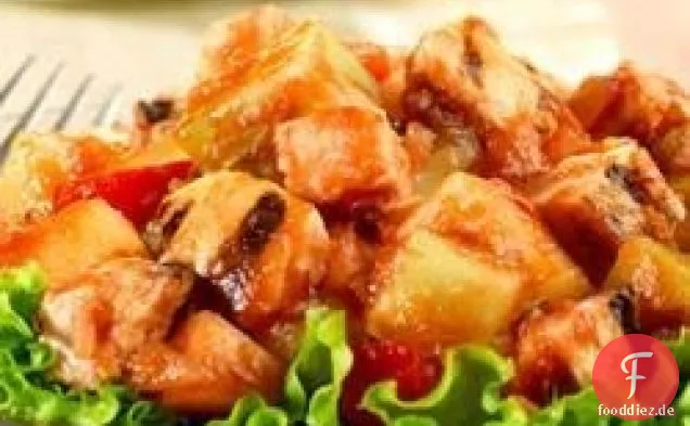 Zitrus-Picante-Salat mit Hühnchen und Melone