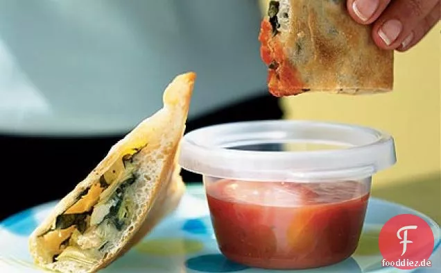 Gebratenes Hähnchen-Artischocken-Calzone