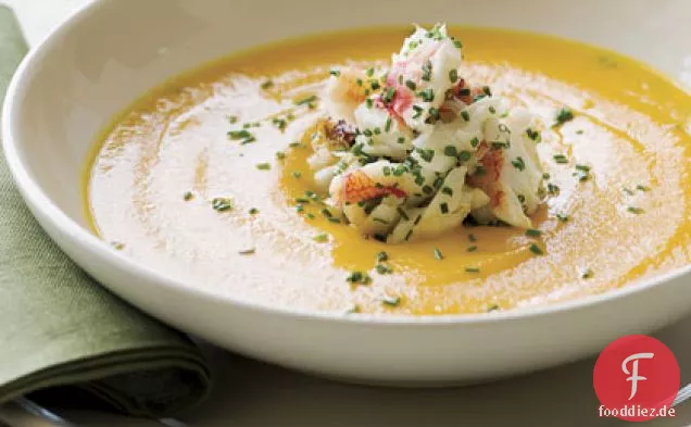 Karottensuppe mit Dungenesskrabbe