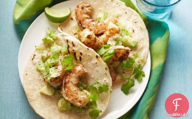 Chipotle Garnelen Taco mit Avocado Salsa Verde