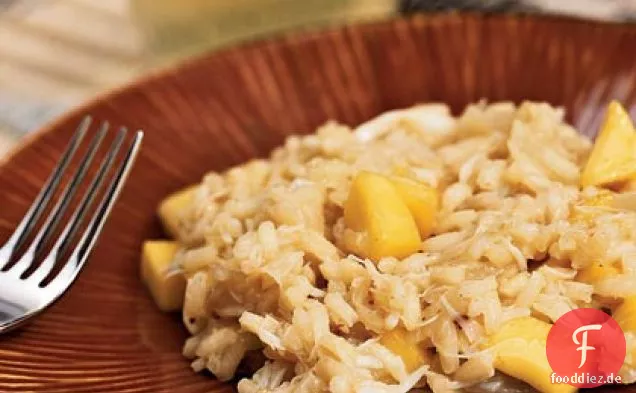 Krabben-Kokos-Risotto mit Mango