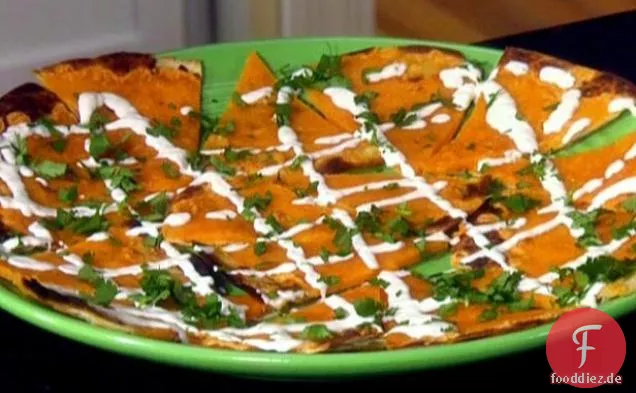 Knusprige Quesadillas mit offenem Gesicht