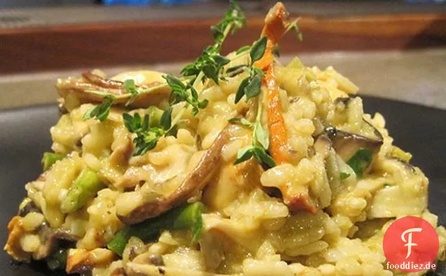 Wildpilz- und Scape-Risotto