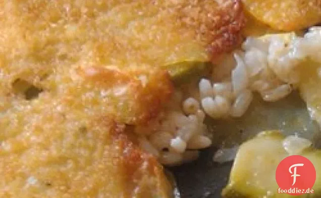 Kartoffel-, Reis- und Zucchiniauflauf