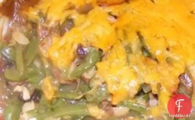 Auflauf mit grünen Bohnen und Portobello-Pilzen