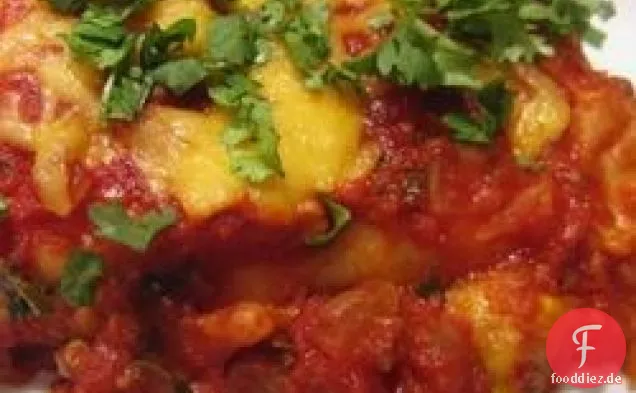 Rindfleisch-Enchiladas mit scharfer roter Sauce