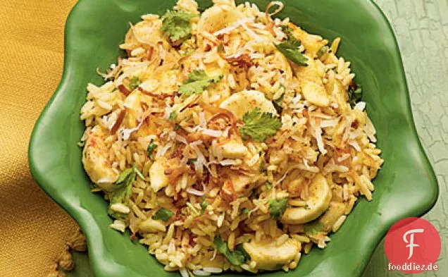 Kokos-Curry Bananen und Reis