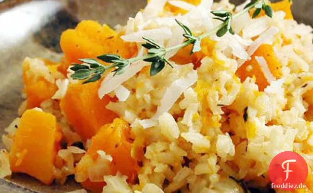 Gebackener Reis mit Butternut-Kürbis
