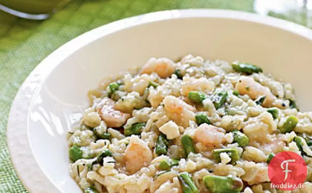 Griechisches Garnelen-Spargel-Risotto