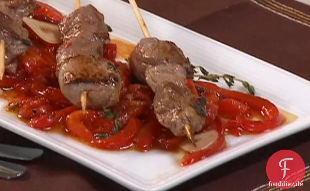 Lammspieße a la Plancha mit Piperrada