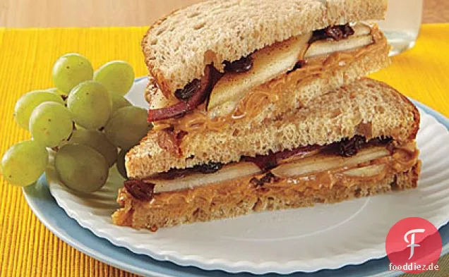 Erdnussbutter-Birnen-Sandwiches