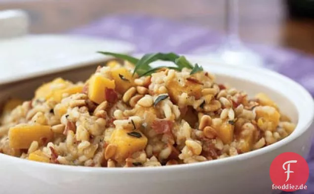 Risotto mit Butternut Squash, Pancetta und Jack Cheese