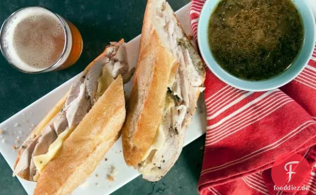 Putenbratendip mit geschmolzenem Greyerzer