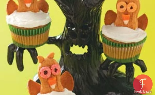Eulen-Cupcakes mit großen Augen