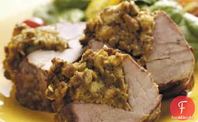 Gegrilltes gefülltes Schweinefilet