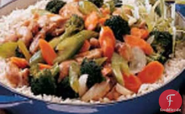 Hähnchen unter Rühren braten