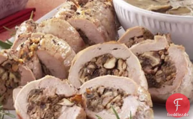 Gefülltes Schweinefilet mit Shiitake-Pilzsauce