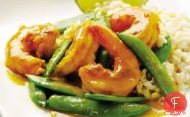 Zucker Snap Erbsen & Garnelen-Curry