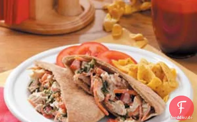 Blauschimmelkäse-Hühnchen-Pitas