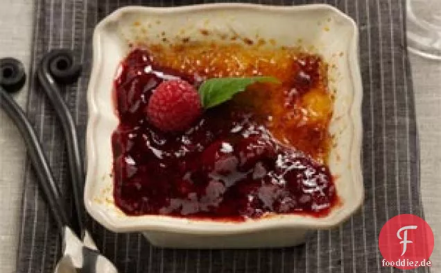 Rote Himbeercreme Brulee