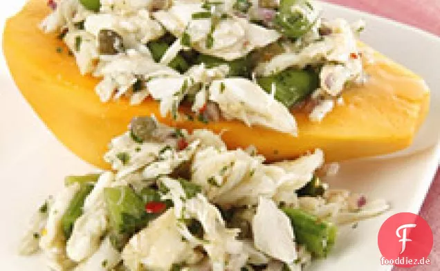 Goldene Papaya und Krabbensalat