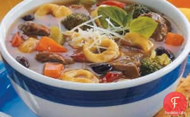 Rindfleisch-Bohnen-Tortellini-Suppe