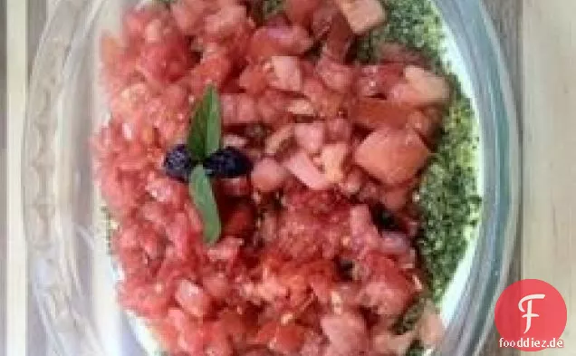 Ziegenkäse, Tomaten und Pesto-Dip