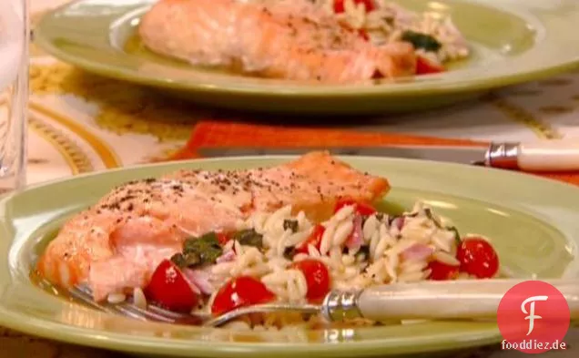 Lachsfilets mit Honig-Senf-Glasur