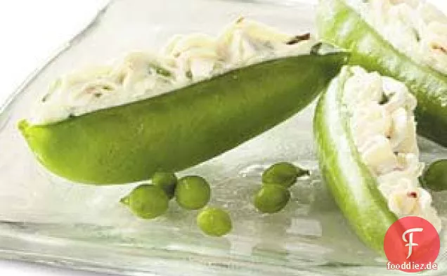 Frischkäse-gefüllte Erbsenschoten