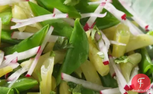 Snap Erbsensalat mit Rettich und Limette Rezept