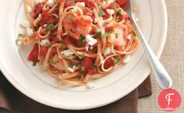 Garnelen-Tomaten-Linguine-Wurf