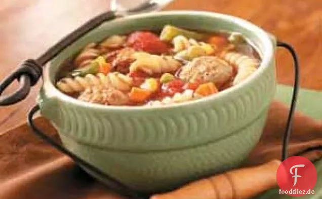 Vegetarische Frikadellensuppe für 3