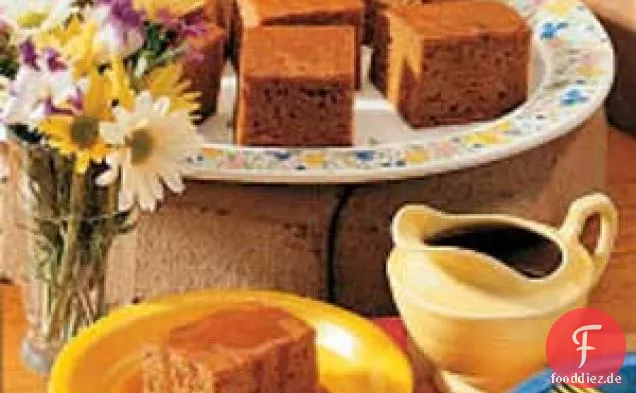 Kürbiskuchen mit Karamellsauce